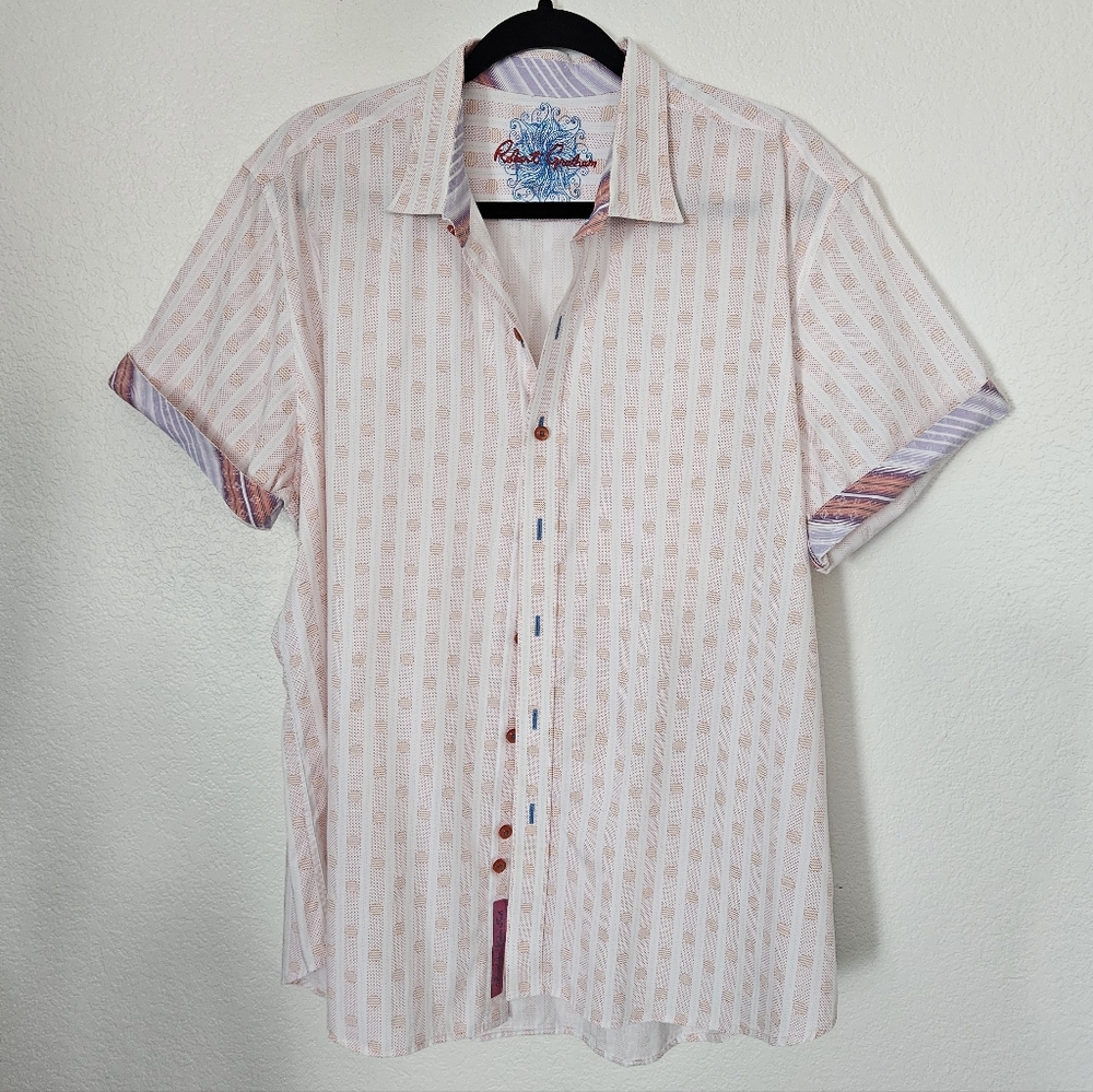 Robert Graham Men Youth Print Short Sleeve Button Up